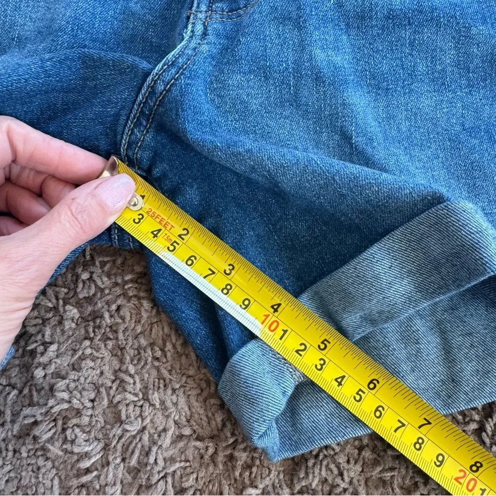 Old Navy High Rise Wow Jeans Denim Shorts Rolled Cuff Blue Size 12 - Picture 8 of 8